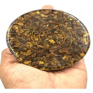 Plaque de chargement Orgone oeil de tigre vente en gros, sous-verre Orgone pierre oeil de tigre plaque Orgone meilleure qualité, achetez en ligne chez rai AGATE - Product Image 2