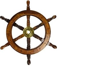 Vintage Wooden <b>Ship</b> <b>Wheel</b> Wall Decor – Nautical Steering <b>Wheel</b> for Home Office & Beach House Decoration - Product Image 4