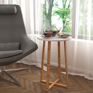 Modern Style <b>Round</b> Wood <b>Side</b> End <b>Table</b> for Dining Bedroom Balcony or Family Office-Wholesale Price - Product Image 5