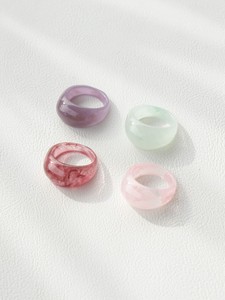 แหวนอะคริลิคสไตล์พื้นเมืองจากอินเดียทำมือสำหรับผู้หญิงและเด็กผู้หญิงดูคลาสสิคปรับสีและขนาดได้ตามต้องการ - Product Image 3