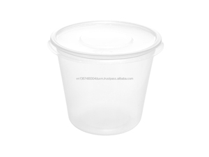Round Shape <b>Plastic</b> Food <b>Container</b> with Lid Microwave Safe PP <b>Plastic</b> Transparent <b>clear</b> Packing Food Manufacturer in Vietnam - Product Image 6