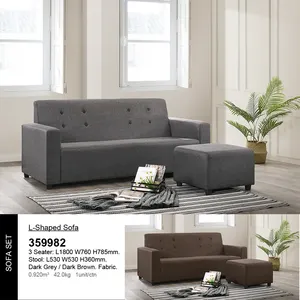 Canapé convertible en cuir PVC, meuble de maison moderne, 3 places, avec tabouret JPS, tissu cuir, malaisien, 359982