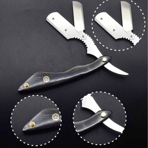 Logo personnalisé Rasoir droit en acier inoxydable à lame unique remplaçable avec manche en os Visage Corps Bikini Aisselles Rasage Barbiers - Product Image 1