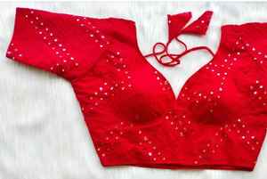 Chemisier en soie georgette à paillettes, magnifique blouse w, avec miroir dori et doigt, travail avec manches nouées, à bas prix - Product Image 4