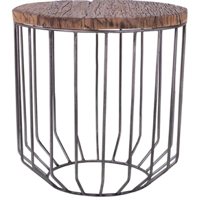 Table basse pliable et extensible de style industriel moderne en bois massif et métal pour salon, mobilier et décoration intérieure - Product Image 2
