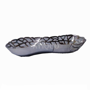 Modern Classic Ins Design Eco-Friendly Aluminium Round Celadon Dish <b>Tray</b> Hammered <b>Mirror</b> Polish with Fruit Pattern for Parties - Product Image 6