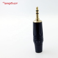 Connecteurs audio-vidéo professionnels SREXACT SP110AP-G-C81-BK, prise jack stéréo mini 3,5 mm, alliage de zinc plaqué or, noir, 3A