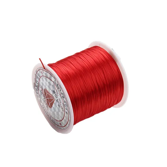 तेजी से वितरण के लिए लाल पतली 1mm पारदर्शी TPU कॉर्ड प्लास्टिक स्ट्रिंग हार और कंगन