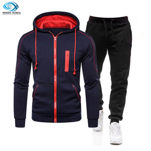 En gros OEM Rouge Ajusté Survêtement À Fermeture Éclair À Capuche Jogging Hommes Jogger Survêtement - Product Image 3