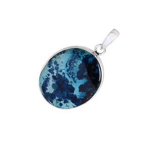 Hermosa Plata de Ley 925, joyería chapada en rodio, pendientes de piedras preciosas naturales Crysocolla Unisex, colgante de moda para fiestas - Product Image 3