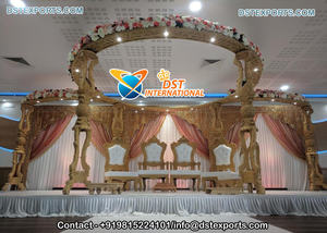 Mandap de Boda de Lujo Avni para Ceremonia, Aspecto de Madera, Fibra, Mandap de Vidhi para Bodas, Mandapam Grande para Bodas del Sur de la India, Nueva York - Product Image 4