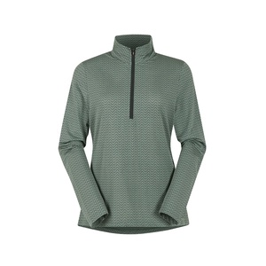 Chemise d'équitation pour femmes, col rond, manches longues, demi-fermeture éclair, respirante, séchage rapide, toutes saisons - Product Image 1