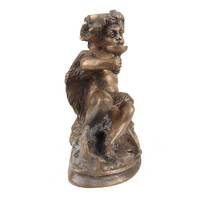 Chérubin prince en laiton doré fait à la main avec une main en verre, sculptures italiennes de la Renaissance, statue, pièces maîtresses, décoration, articles cadeaux