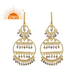 Boucles d'oreilles en pierre gemmes Labradorite, boucles d'oreilles pendantes, plaqué or 925 et argent, modèle de styliste, vente en gros - Product Image 1