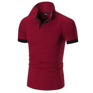Vente en gros 100% coton T-shirts polo pour hommes avec broderie de logo personnalisé à manches courtes Polos de golf d'affaires grande taille en toile unie - Product Image 3