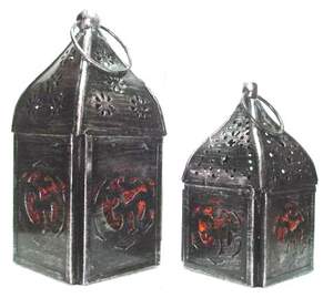 Linterna de Metal marroquí de Venta caliente para la decoración del hogar Diseño hexagonal de Vidrio colorido para el Día de San Valentín - Product Image 5