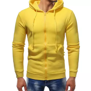 Sudadera con capucha de lana de algodón de longitud larga para hombre, cierre de cremallera, cordón, 320 + GSM, opción de logotipo personalizado, talla grande, estampado de sublimación sólido - Product Image 1