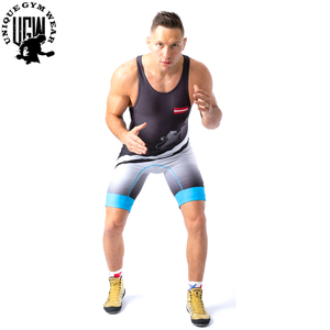Custom Logo Digital Print Men's Adult Wrestling Singlet Polyester/Cotton Quick Dry Stretch Breathable <b>Light</b> Weight Durable - Product Image 6