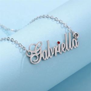 Collana <span class=keywords><strong>con</strong></span> Ciondolo Personalizzato Janice in Acciaio Inox Tagliato al Laser <span class=keywords><strong>con</strong></span> <span class=keywords><strong>Catena</strong></span> Placcata Oro e Charm a Lettera - Product Image 5