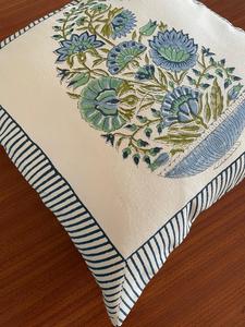 Hand Block Print Cotton Linen Decorative Boho <b>40</b> <b>X</b> 40CM Square <b>Cushion</b> <b>Cover</b> - Product Image 4