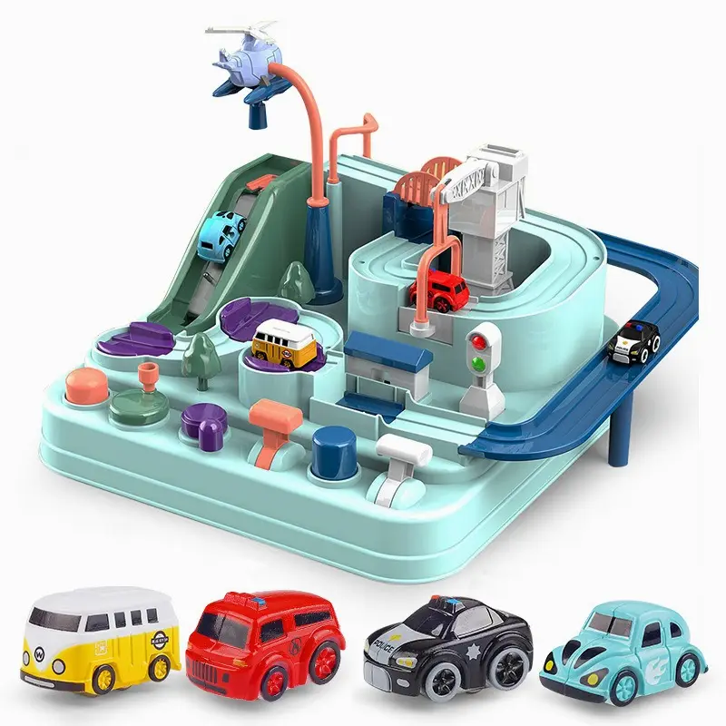Toptan demiryolu araba macera çocuk parça oyuncak yarış yarış yarış oyuncak araç bulmaca araba 3 ila 8 yaşındaki