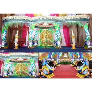 Fantaisie paon thème mariage Mandap décor paon thème mariage Mandap décoration bas prix Srilankan paon mariage Mandap - Product Image 1