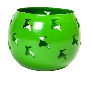 Porte-bougie en laiton gravé cerf vert, cuivworld inde - Product Image 1