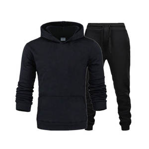 Bella lienzo esponja polar pullover Sudadera con capucha pantalones de chándal bolsillo canguro conjunto de chándal - Product Image 1