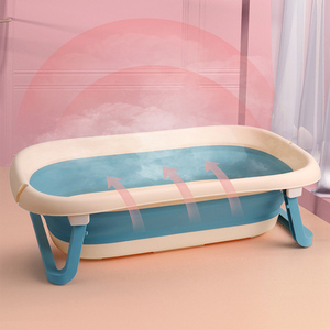 Red de baño con detección de soporte firmemente plegable de 25 libras 2 en 1 bañera redonda de aire para bebés - Product Image 4