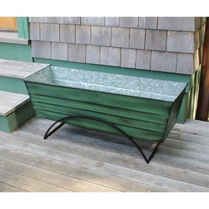 Galvanized Tin Metal Flower Pots <b>Planter</b> Hot Selling Simple <b>Rectangle</b> Flower Pots Garden - Product Image 3