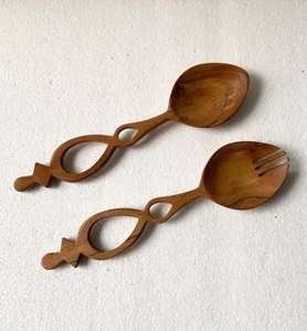 Servidor de ensaladas de acero inoxidable, cucharas para uso doméstico y restaurante, precio barato para la venta, hecho por India Art Place - Product Image 2