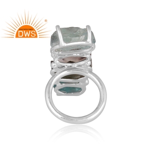 Fine Sterling Silver Natural Multi Gemstone Stackable <b>Ring</b> Jewelry Manufacturer For Occasion, Party And Gift - Product Image 4