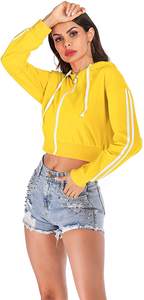 New Stylishcrop <b>Tops</b> <b>Set</b> <b>Short</b> Running <b>Set</b> Sleeves Superior Quality Plussize 100% Polyester Hooded for Women - Product Image 4
