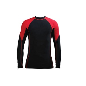 Protector de sarpullido de manga larga para hombre, ropa deportiva de tela de nailon, personalizado, OEM, con Logo de LICRA - Product Image 1