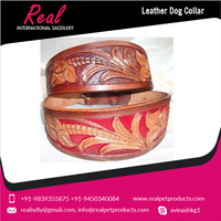 Collier pour chien de luxe personnalisé de qualité supérieure, motif animalier, en cuir fluorescent avec rivets décoratifs, écologique, marque authentique, prêt à l'emploi