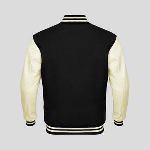 แจ็กเก็ตบอมเบอร์ผ้าขนสัตว์ + หนังวัวแท้สำหรับผู้ชายเสื้อแจ็กเก็ตมืออาชีพสำหรับฤดูหนาวขนาดใหญ่พิเศษ - Product Image 2