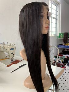 Perruque Lace Closure Wig cheveux humains, cheveux vierges à dentelle transparente, perruque cheveux bruts sans traitement, perruques Lace Wig, lisses - Product Image 5