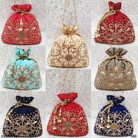 Bolso de boda con cordón para mujer, Potli, indio