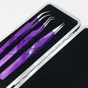 แหนบถอนขนตาปลอมโลโก้ตามสั่งอุปกรณ์สแตนเลสสำหรับการต่อขนตาบรรจุภัณฑ์แบบพรีเมียม - Product Image 3