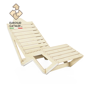 Incredibile chaise longue in legno di betulla naturale da 12mm con sistema ad incastro per soggiorno e centro estetico. - Product Image 1