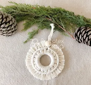 Fabricação indiana de macrame enfeite de natal fornecedor a granel e fabricação por refrex índia feita na índia para a melhor qualidade