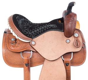 Ensemble de selle anglaise en cuir de qualité supérieure Barrel Racing Western Horse Tack Plusieurs tailles 14 "-18" et couleurs disponibles - Product Image 6