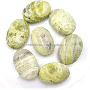 Natural Stone <b>Crystals</b> <b>Crafts</b> Healing Gemstone Agate Bulk High Polished Serpentine Quartz Agate Bulk Palm Stone For Sale - Product Image 1