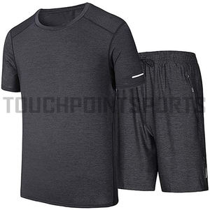 latest casual Summer mens clothing two 2 piece <b>t</b> shirt and <b>track</b> shorts set cotton custom short tracksuit sweat - Product Image 5
