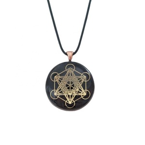 Pendentif Orgonite noir de haute qualité, vente en gros, figurine en métal, Cube Chakra, Reiki, guérison - Product Image 4