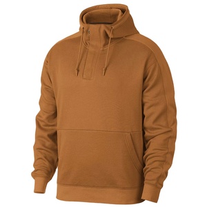 Sweat-shirts à capuche surdimensionnés pour hommes de la marque OEM Fortune Apparel, à manches longues, unis, avec fermeture éclair, noir et rouge, grandes tailles. - Product Image 1