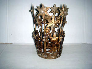 Support votif en métal d'étoile de couronne de couleur d'or pour l'article décoratif à la maison - Product Image 4