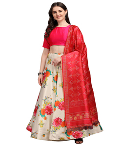 Ropa DE BODA DE MODA banarasi trabajo de impresión digital de seda lehenga choli con borla trabajo dupatta precio al por mayor prenda étnica - Product Image 2