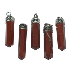 Shop for <b>Red</b> Jasper Cap Pencil Pendants | Wholesaler of <b>Red</b> Jasper Cap Pencil Pendants - Product Image 1