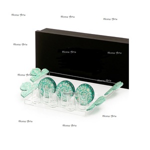 ถาดเสิร์ฟอาหารทำจากอะคริลิคพร้อมชุดที่รองจานม็อบทำมือถาดวางขนมทรงสี่เหลี่ยมผืนผ้า - Product Image 4